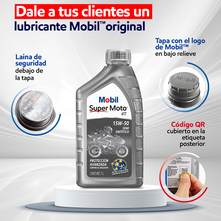 Debes revisar que tu lubricante Mobil™ cuenta con todos estos detalles.
